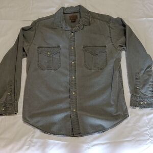Men's St. John's Bay Gray Denim Button Down Shirt